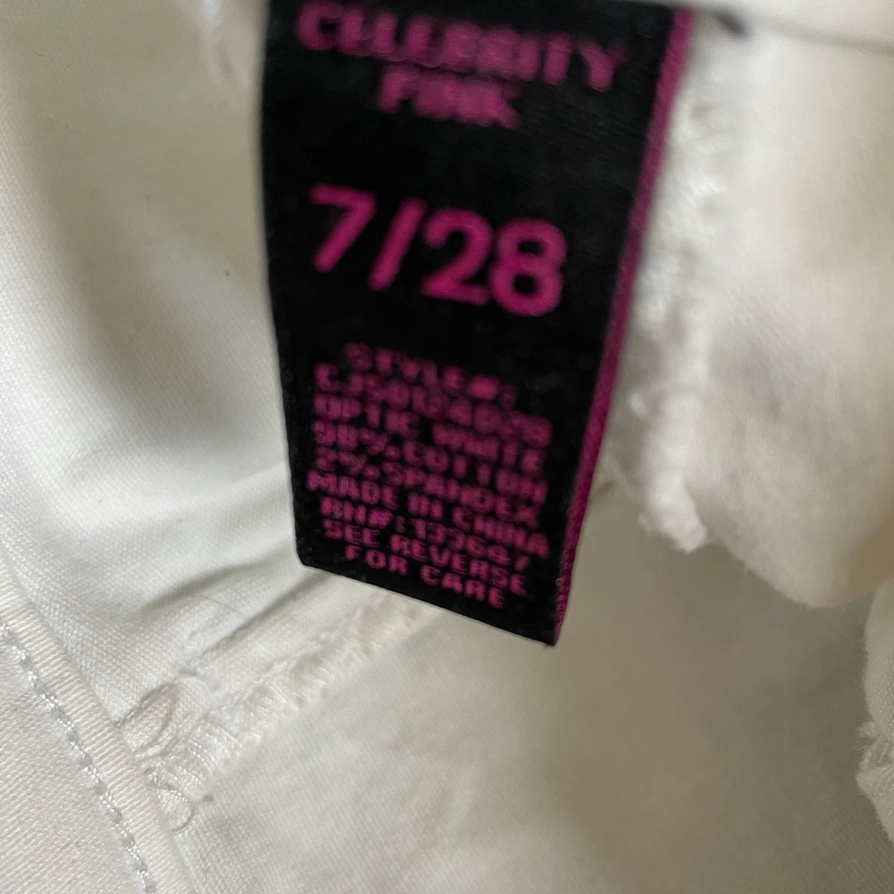 💜HOST PICK!💜CELEBRITY PINK White Button Down the Front Mini Skirt Size 7/28 - Picture 4 of 4